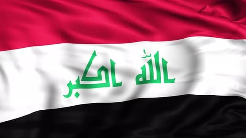 Realistic Waving Flag of Iraq