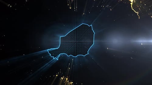 Realistic Earth Night Shining Country Niger