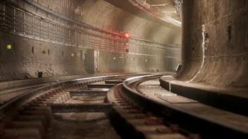 Dark Old Abandoned Metro Subway Tunnel
