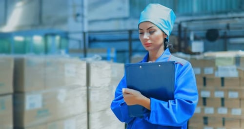 Attraktive Mitarbeiterin in Stock prüft Aktie