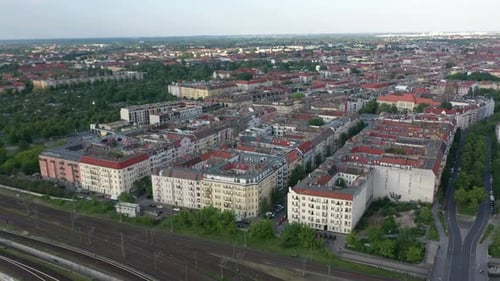 Aerial View of Blocks of Residential Town Buildings in Urban Neighbourhood