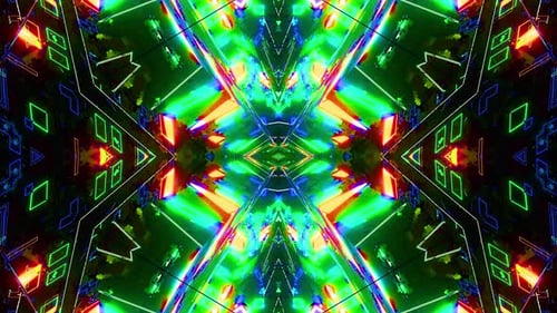Padrões de caleidoscópio futurista VJ Loop movimento psicodélico Abstrato Fundo