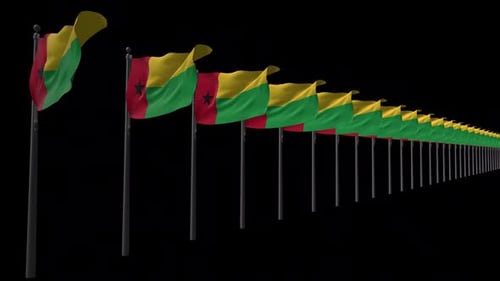 Animated Waving Flags of Guinea-Bissau Row