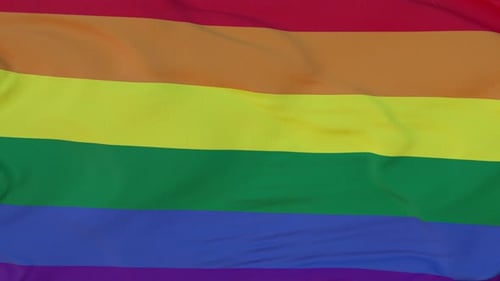Seamless Loop of Waving LGBTQ+ Rainbow Pride Flag