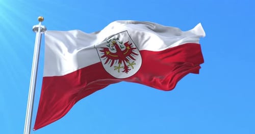 Animated Flag of Tyrol Austria Waving Seamless Loop