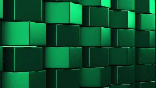 Dynamic Green Cubes 3D Motion Background