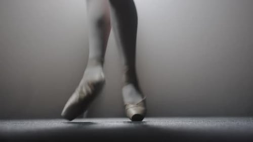Elegant Ballerina Feet Dancing on Pointe