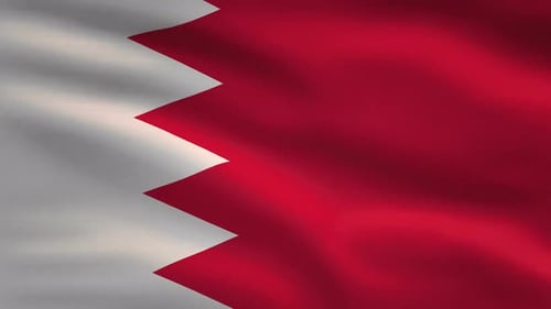 Seamless Looping Bahrain Flag Waving in the Wind