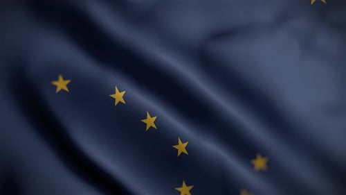 Realistic Waving Alaska State Flag Animation