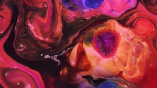 Psychedelic Spreading Paint Flow Explosion