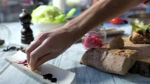 Onion Jam Sandwiches on Board.