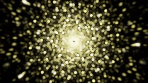 Abstract Golden Particles Tunnel Background