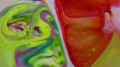 Colorful Paint Mixing in Abstract Swirls