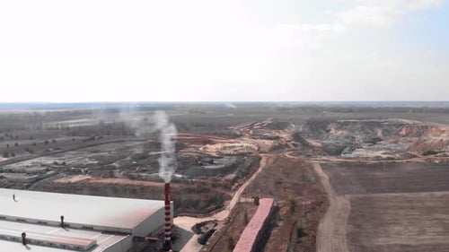 Brickworks plant and giant clay quarry