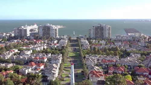 Port Melbourne an Affluent Seaside Suburb in Australia with Lighthouse Beacons