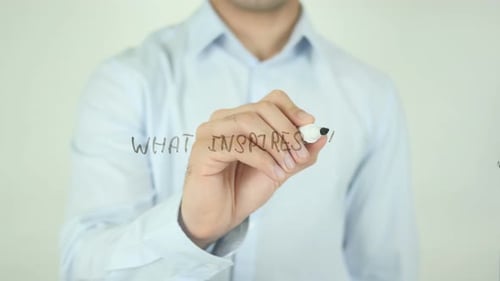 What Inspires You?, Man Writing on Screen