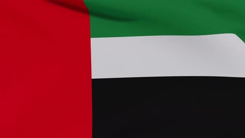 Realistic Waving Flag of United Arab Emirates