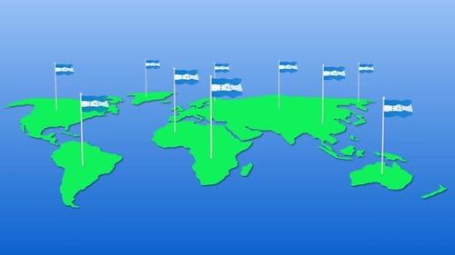 Flagge von Honduras Fly On Earth Karte Animation