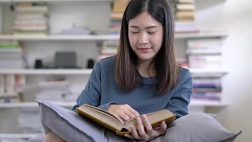 Woman reading book