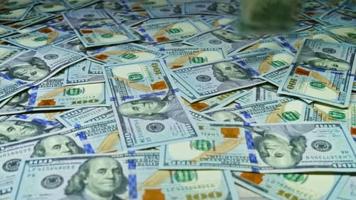 Money Falling on a lot of money