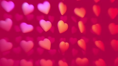 Floating 3D Hearts Romantic Background Loop