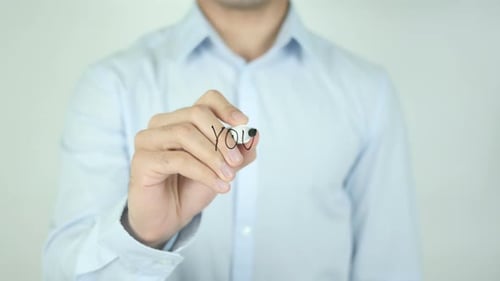 Du schreibst auf transparentem Bildschirm