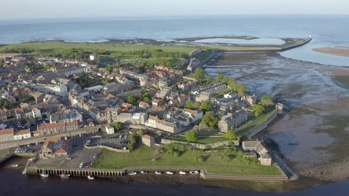 The Picturesque Seaside Town of Berwick Upon Tweed inn England Seen From The Air