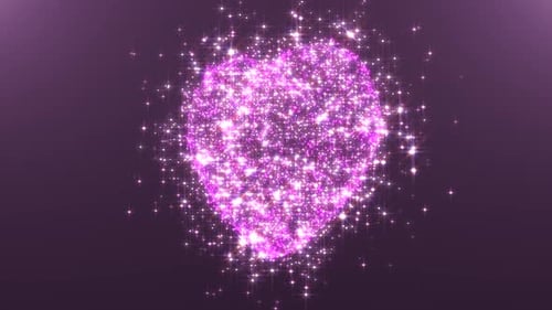 Animation de rotation cardiaque de particules roses