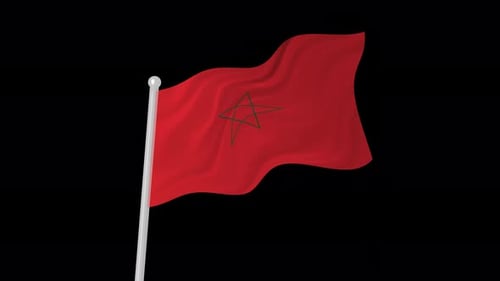 Waving Flag of Morocco Seamless Loop Animation