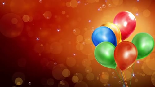 Animated Colorful Balloons Celebration Background Loop