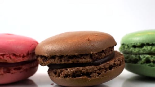 Colorful Assortment of Delicious Macarons close up