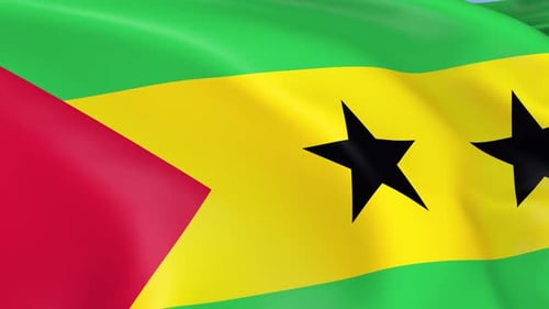 Sao Tome and Principe Flag Waving Realistic Animation