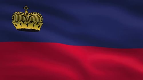Waving Flag of Liechtenstein Realistic Animation