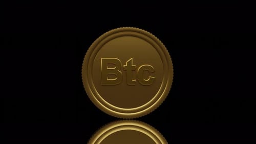 3D Gold Bitcoin Cryptocurrency Coin Spinning Animation