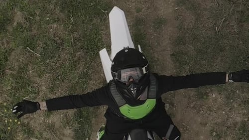 Drone View of Dirt Bike Rider