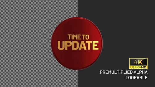 Time To Update Rotating Looping Badge with Alpha Channel