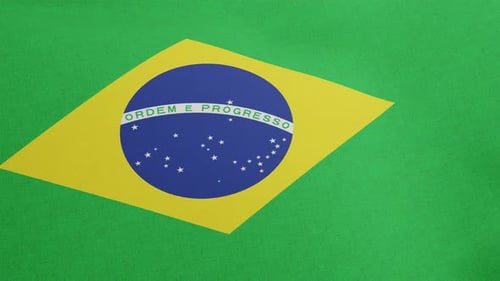 Realistic Brazilian Flag Waving Seamless Loop