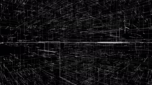 3D futuristic background of endless white connected short lines, eternity of space