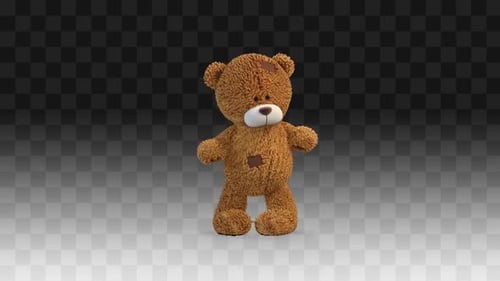 Cute Dancing Teddy Bear 3D Animation with Alpha Channel