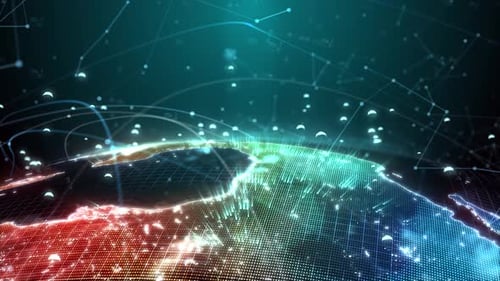 Futuristic Digital Earth Global Network Connection