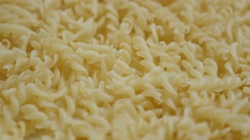 Close Up of Dry Corkscrew Pasta