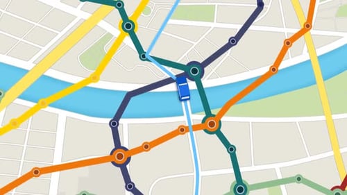 U-Bahn, U-Bahn, U-Bahn Navigation auf dem Stadtplan. Städtisches Verkehrssystem.