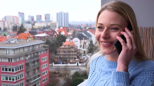 Woman on Phone in Urban Setting