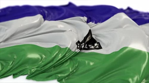 Lesotho Flag On A White Chalkboard