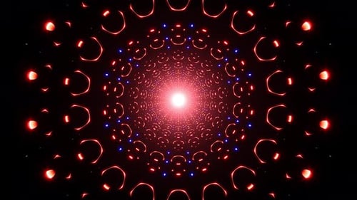 Luz VJ de múltiples puntos circulares rojos brillantes