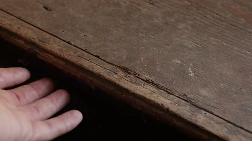 Hand Opens Old Wooden Drawer