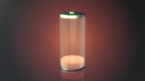 3D Battery Charging Animation with Energy Indicator