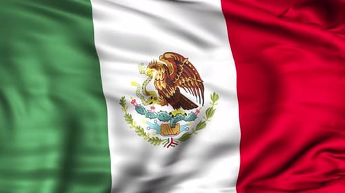 Realistic Waving Mexican Flag Loop