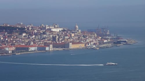 Lisbon Old City Center and Ship Portugal