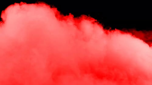 Dynamic Red Smoke Flowing on Black Background